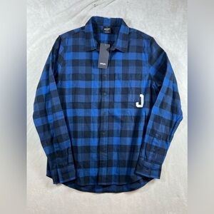 NWT Oakley Size Medium Classic Navy Gingham Soft Cotton Flannel Shirt C15